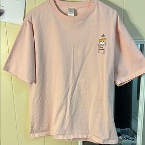 Pink Short Sleeve Tee with Crew Neck